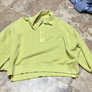 American Eagle oversized Lime Green Collared Sweatshirt